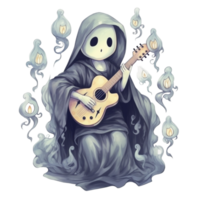 AI Generative spooky music on Halloween festival cartoon character png