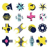 Set of modern abstract vector Shapes. Geometric vector shapes of different colors design. Template ready for use in web or print design