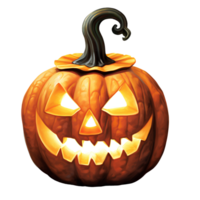 AI Generative Watercolor pumpkin jack o lantern Halloween theme on transparent background png