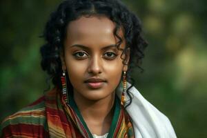 Cute ethiopian woman. Generate Ai photo