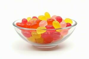 Bowl jelly beans dessert. Generate Ai photo