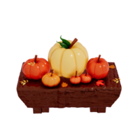 Autumn pumpkin 3d on transparent background png