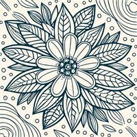 Flower coloring page vector. Flower line art white background, Cute flowers printable coloring page, Vector flower page for coloring, Outline magnolia photo