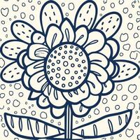 Flower coloring page vector. Flower line art white background, Cute flowers printable coloring page, Vector flower page for coloring, Outline magnolia