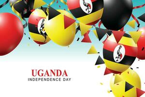 Uganda Independence Day background. vector