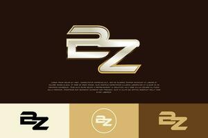 BZ Initial Modern Exclusive Logo Emblem Template for Business vector