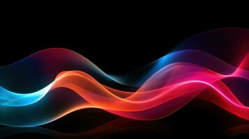 Bright neon wave background photo