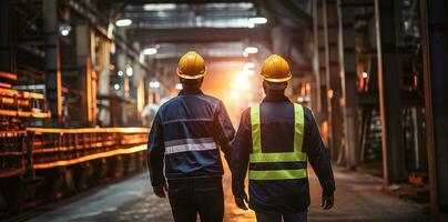 Workers in industrial factory photo