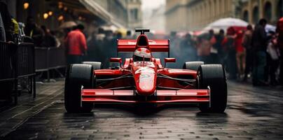 Red formula car photo