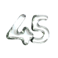 Nummer 45 3d machen mit Glas Material png