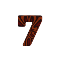 Number 7 with Fabric Material 3D Render png