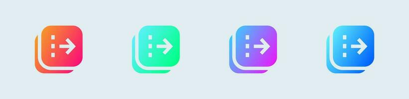 Flip solid icon in gradient colors. Arrow switch signs vector illustration.