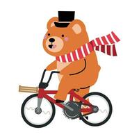 oso montando un bicicleta vector