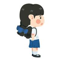 Kid girl Student School Uniform vector