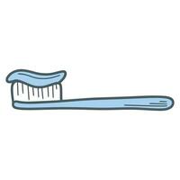 Toothbrush with toothpaste simple doodle icon vector