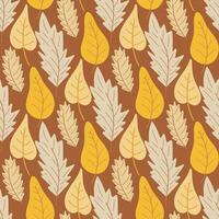 Seasonal autumn leafy seamless pattern vector