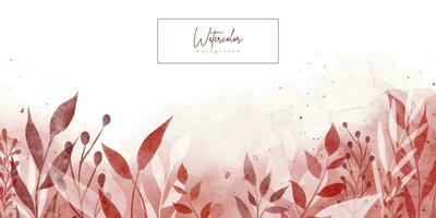 Abstract watercolor autumn, red, brown background with leaves and branches. Vector illustration for advertisingeting, presentation, design, invitation, social media, web, flyer, card and banner