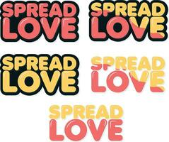 Spread Love AIDS Awareness Lettering Vector