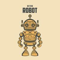 robot retro vector valores ilustración