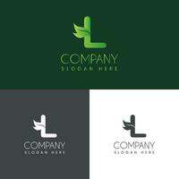 L letter with leaf creative logo design vector stock illustration