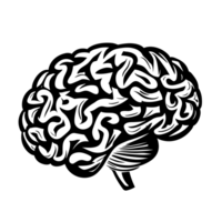 Human brain medical icon illustration isolated on white background, AI Generative png