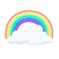 arc en ciel icône, Couleur arc en ciel avec des nuages, ai génératif png