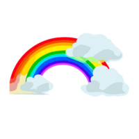 Regenbogen Symbol, Farbe Regenbogen mit Wolken, ai generativ png