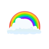 Regenbogen Symbol, Farbe Regenbogen mit Wolken, ai generativ png