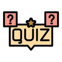 Quiz problem icon vector flat