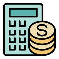 Money calculator icon vector flat