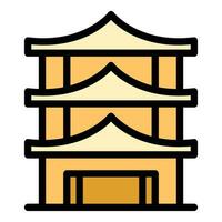 Thailand pagoda icon vector flat