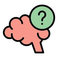 Brain ask quiz icon vector flat