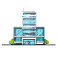 Exterior of modern city building,Residential and business office house isolated on transparent background. AI Generative png