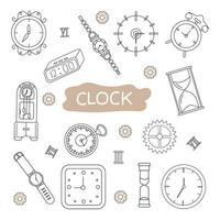 Vector set of clock illustrations