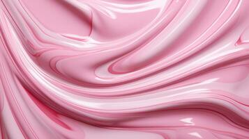 Beauty cream texture background. Pink color face cream lotion moisturizer smear photo