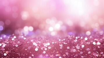 Pink glitter texture abstract bokeh background with copy space photo