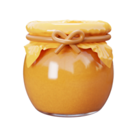 3d bee honey jam container icon png