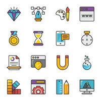 Pack of Web Elements Flat Icons vector