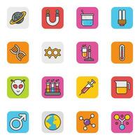 Bundle of Science Flat Icons vector