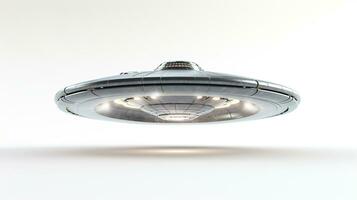 UFO on a white background. Realistic Unidentified flying object. photo