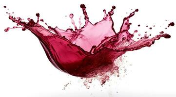Red splash of juice on a white background. AI Generated photo