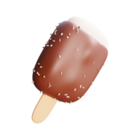 chocolate nuts ice cream 3d render png
