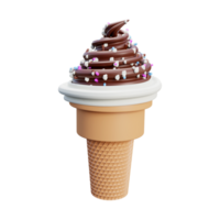 chocolate nuts ice cream 3d render png