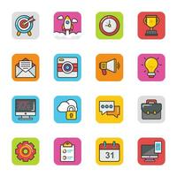 Pack of Web Content Flat Icons vector