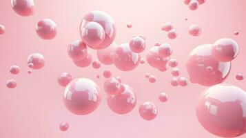 Pink balloons, bunny balloon, pink bubbles beautiful texture. AI generated photo