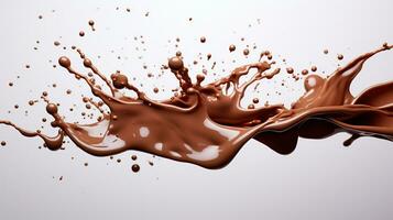 Explosion of boiled condensed milk on a white background. photo