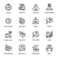 A Pack Of Logistic Delivery Line Vector Icons