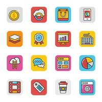 Pack of SEO and Business Flat Icons vector