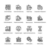 Logistic Delivery Line Vector Icons Pack