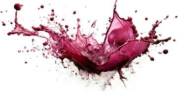 Red wine splash on a white background. Abstract bright splashes close up. AI Generated photo